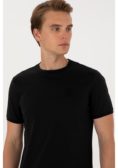 U.S. Polo Assn. Erkek Regular Fit Siyah Bisiklet Yaka Tişört 50300815-VR046