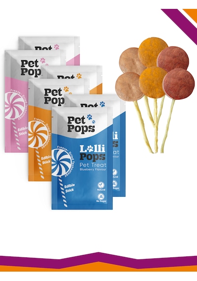 Lollipops Karışık Mix Lezzet Paketi 6'lı Kedi Köpek Ödül Lolipopu