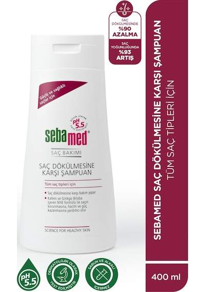 Sebamed Saç Dökülmesine Karşı Etkili Kafein ve Ginkgo Biloba İçerikli Şampuan 400 ML