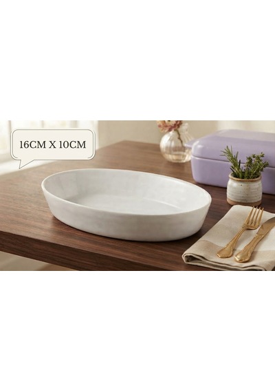 Lumina Oval Porselen Sunum Kabı / Servis Tabağı 16 10 Cm Beyaz