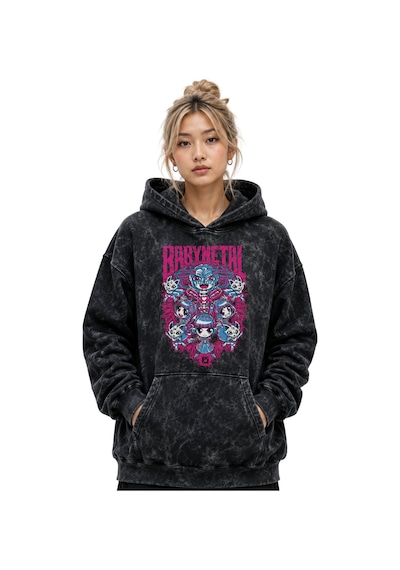 Sevbano Babymetal Rock Metal Müzik Grubu Baskılı Unisex Oversize Premium Siyah