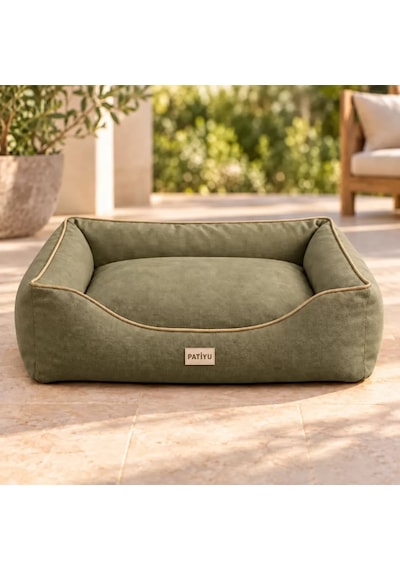 Kedi Köpek Yatağı Vera Premium Yatak - Haki / Large