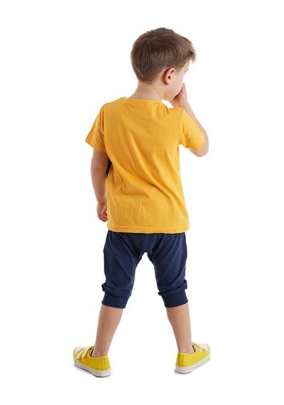 Kepçe Erkek Çocuk T-shirt Kapri Şort Takım