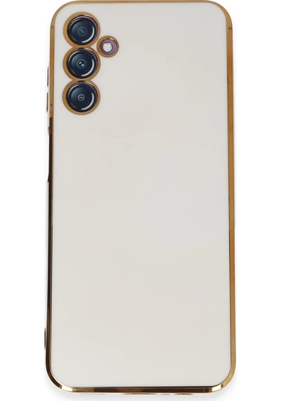 Uray Store Samsung Galaxy Uyumlu  M14 5g Kılıf Volet Silikon - Beyaz