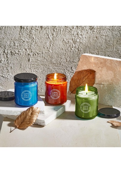Selka Home - Rainbow 3'lü Renkli Cam Tasarım Kokulu Candle Mum Sarı