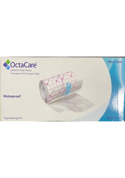 14115 Şeffaf Pu Su Geçirmez Banyo Bandı Flaster 10mx15cm