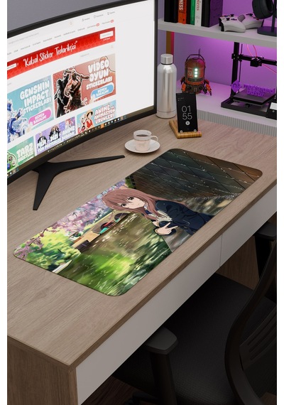 Koe No Katachi Kaymaz Dikişli Kauçuk Oyuncu Mousepad V4 - 70x30 Xl Gaming Mouse Pad Fare Altlığı