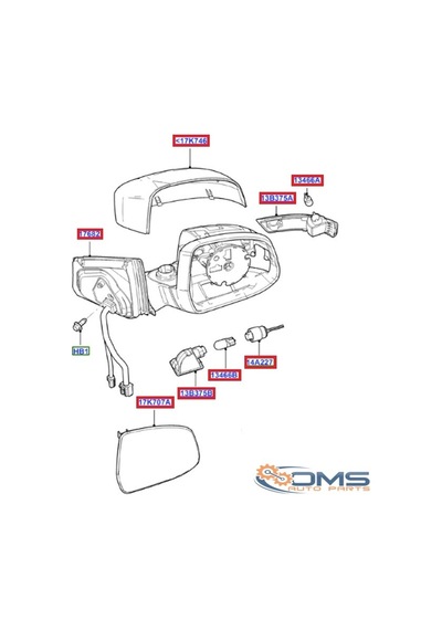 Ford Mondeo 2011-2014 Dış Ayna Elektrikli Isıtmalı Sinyalli Astarlı Sol Oem No: Bs7117683tb