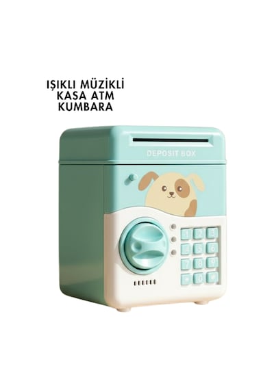 Sam51 Müzikli Işıklı Kumbara Su Yeşili Çok Renkli