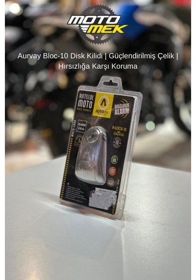 Motomek Aurvay Bloc-10 Disk Kilidi Çelik Gövde Hırsızlığa Karşı Güçlü Koruma