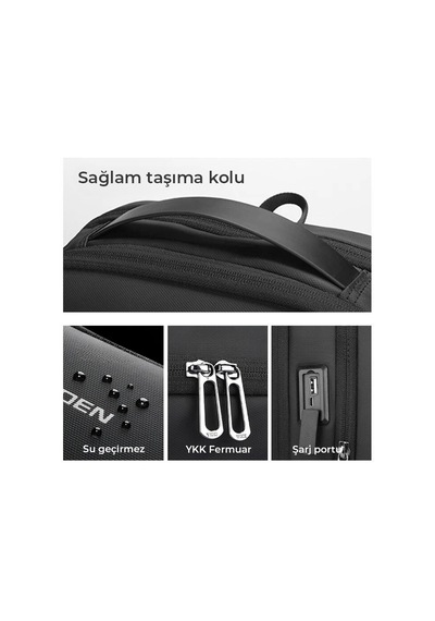 Mark Ryden Profession Laptop 15.6 İnch Sırt Çantası Usb Şarj Kitli Çanta Mr9008 00 siyah
