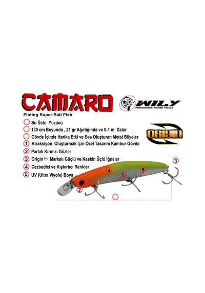 Wily Camaro 13Cm 21Gr Floating Suni Yem