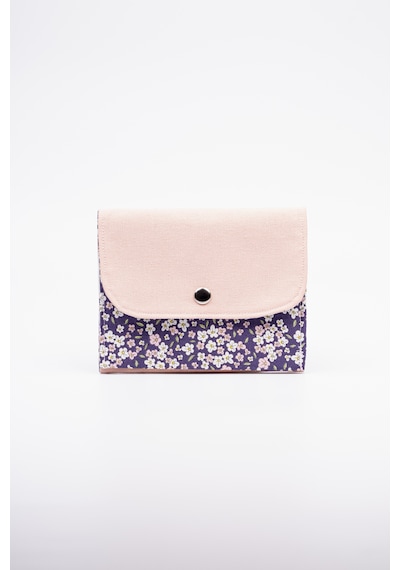 Fabric Craft Bag Kadın Cüzdanı Kumaş, Çıtçıt Kapamalı Gül Kurusu