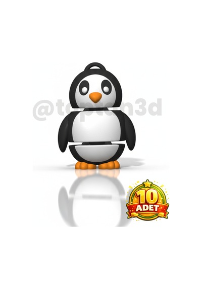 10 Adet Penguen Anahtarlık Hareketli, Hediyelik, 3d Oyuncaklı Anahtarlık