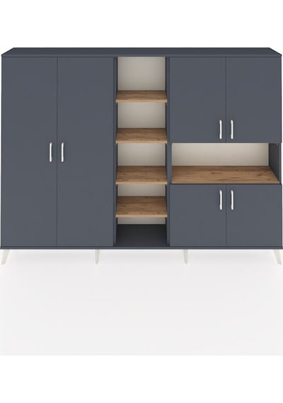 Arges Dolap 13 Raflı 6 Kapaklı 220x30x163 Antrasit-antrasit/çam Antrasıt/atlas Çam - Antrasıt Arges Dolap 13 Raflı 6 Kapaklı 220x30x163 Antrasit-antrasit/çam Antrasıt/atlas Çam - Antrasıt