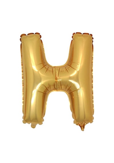 H Harfi Altın Folyo Balon 16 Inch 40 CM