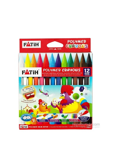 Fatih Mum Pastel Boya Polymer Crayons 12 Renk  50130-F