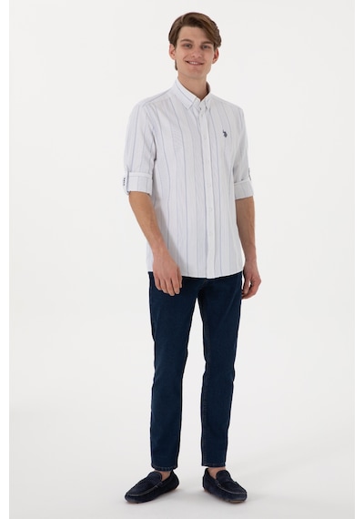 U.s. Polo Assn. Erkek Mavi Gömlek Desenli 50306352-vr036 Mavi