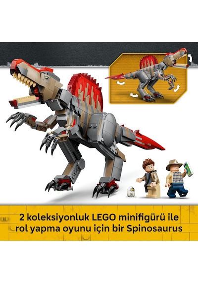 LEGO® Jurassic World Spinosaurus Dinozor Kaçışı 77982 - 9 Yaş Üzeri Çocuklar için Motosiklet İçeren Oyuncak Yapım Seti (820 Parça)