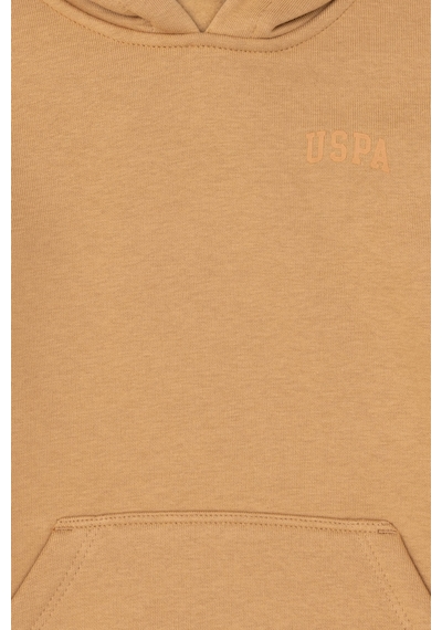U.S. Polo Assn. Erkek Çocuk Camel Basic Kapüşonlu Sweatshirt 50295161-VR015