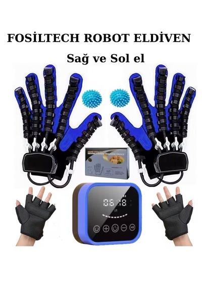 Rehabilitasyon Robot Eldiveni El Ve Parmak Egzersiz Cihazı Fizik Ted Avi Destekli L Beden Çift El