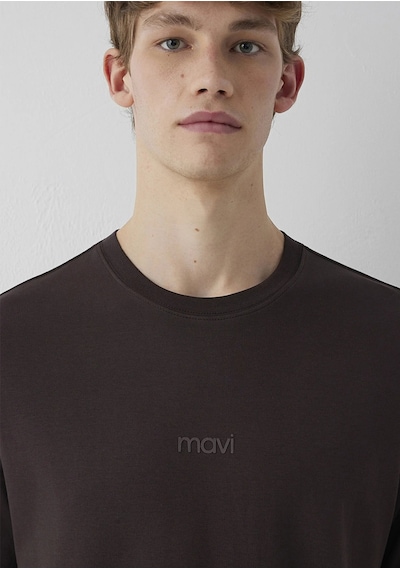 Mavi Erkek Logo Baskılı İnterlok T-shirt M0613102 Kahverengi