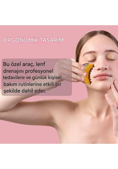 Lenfatik Drenaj Fırçası Yüz & Vücut Masaj Kuru Fırça Lenfatik Akış Stimülatörü Şişlik Azaltıcı Masaj Aracı Cilt Arındırıcı, Şekillendirici Ergonomik Tasarım Hediyeli