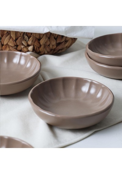 Keramika Mat Toprak Taupe Sirius Çerezlik/sosluk 12 Cm 6 Adet 977 Genel