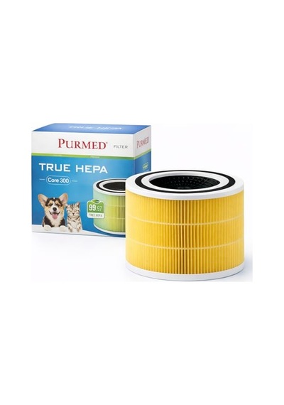 Levoit Core 300, Core 300s Air Purifier Uyumlu Hepa + Karbon Filtre - Pet-evcil Hayvan Sarı
