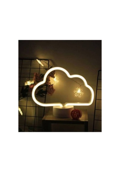 Bulut Tasarımlı Neon Led Lamba 25 X 16cm Beyaz
