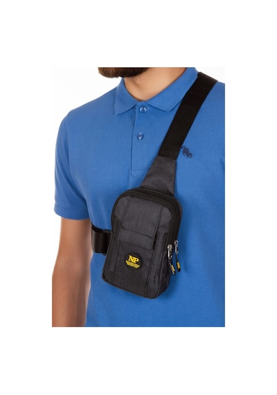 Newish Polo Body Bag Çapraz Göğüs Ve Sırt Çantası Tel Böl-siyh Sr Siyah - Sarı
