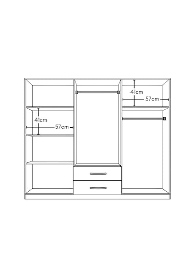 Metalia Metalia Gm066 Delüx 6 Kapılı 2 Çekmeceli Gardrop Beyaz