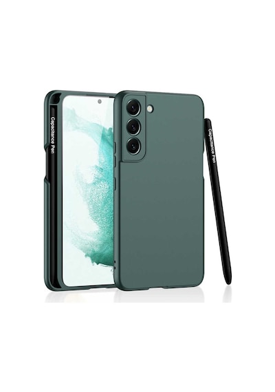 Samsung Uyumlu GalaxyS22 Kılıf Celikaksesuar Kalemli Kıpta Kılıf Koyu Yeşil