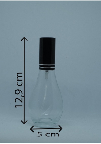 Parfüm Şişesi 70 ML 4 Adet Boş Ampul Şişe Siyah Metal Valf ve Kapak