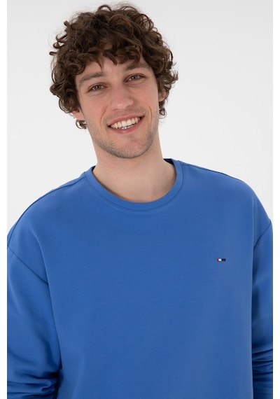 U.S. Polo Assn. Erkek Comfort Fit Bisiklet Yaka İndigo İnce Sweatshirt 50309858-VR028