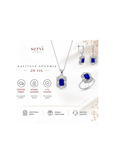 Servi 925 Ayar Gümüş Radiant Baget Set-33