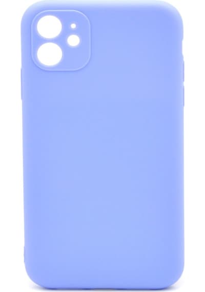 Apple Uyumlu iPhone 11 Düz Renk Esnek Yumuşak Silikon Kılıf Rubber Açık Mor
