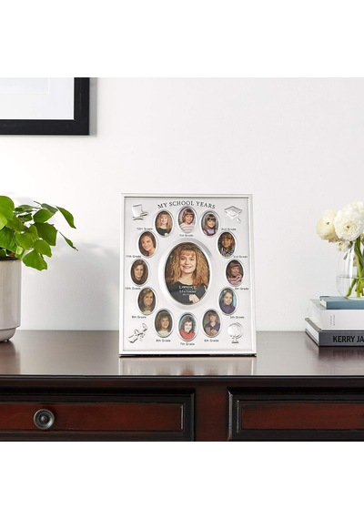 Lexroo 1, Silver - 835080 My School Years Silver Plated 8x10 Multi Picture Frame