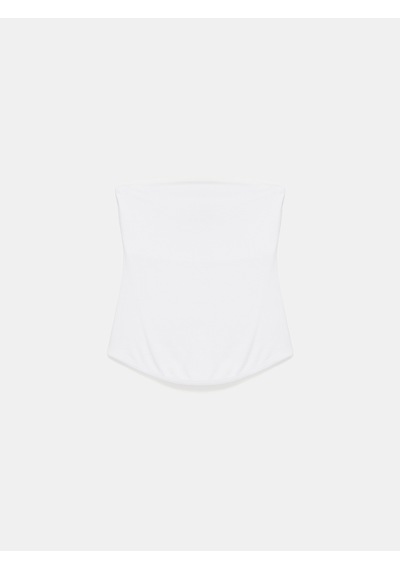 Dilvin 21218 Straplez Top-beyaz