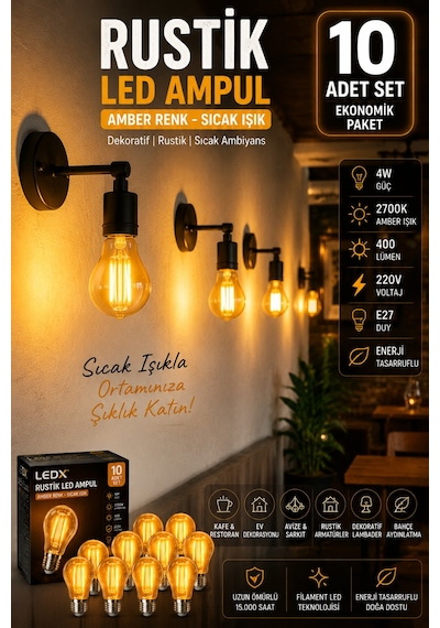 10 Adet Kırılmaz Rustik Led Ampul 4w Amber Işık 400 Lümen E27 Dekoratif Filament Ampul Otantik Cafe Restoran Ev Aydınlatma,dekoratif Vintage Edison Glop Ampul 220v, 10 Adet Kırılmaz Rustik Led Ampul 4w Amber Işık 400 Lümen E27 Dekoratif Filament Ampul Otantik Cafe Restoran Ev Aydınlatma,dekoratif Vintage Edison Glop Ampul 220v,