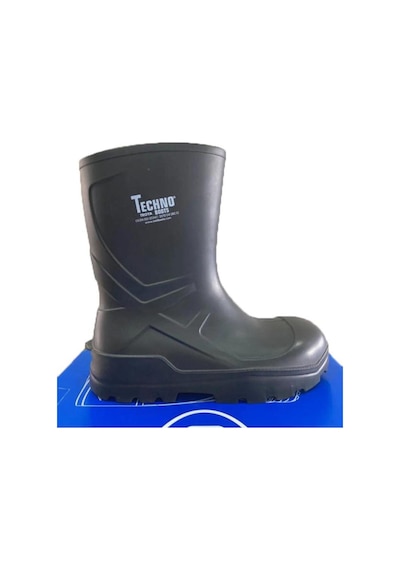 Techno Boots S4 Çelik Burun Koyu Yeşil 27 Cm. Tpu Poliüretan Kısa Çizme %100 Su Geçirmez