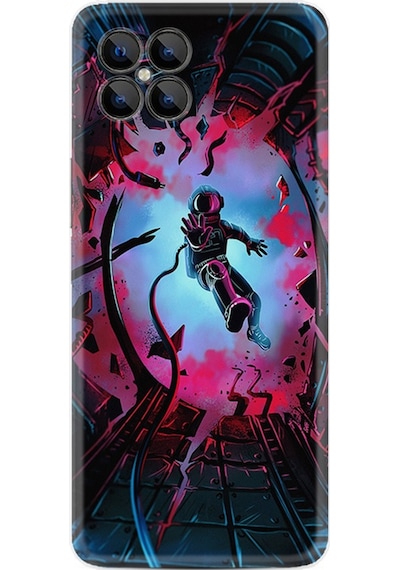 Omix X600 Kılıf Silikon Desen Astronot Attack 1702