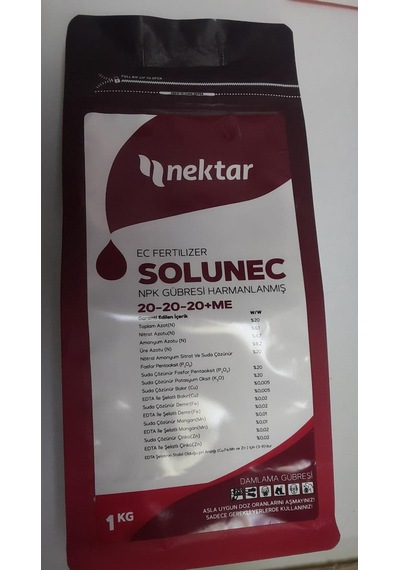 Solunec 20 20 20 + Me DaMLa Sulama Ve Yaprak Gübresi 1 KG