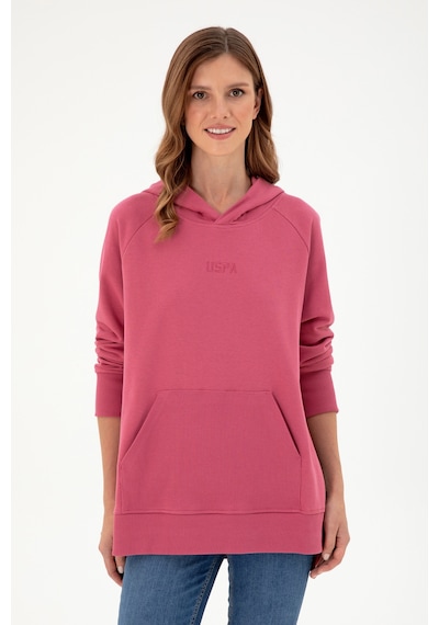 U.S. Polo Assn. Kadın Pembe Kapüşonlu Sweatshirt 50296944-VR167