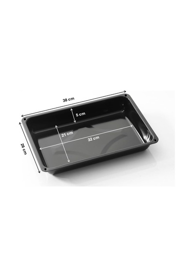 Tr Cook-lab Siyah Emaye Fırın Tepsisi 37x26cm Dikdörtgen İç Ve Dış Yüzeyi Zindeliklı Emaye Kaliteli Genel