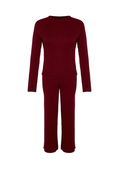 Ersefa Tarz Kadın Modern Moda Normal Bel Boru Paça Bisiklet Yaka Basic P bordo Ersefa Tarz Kadın Modern Moda Normal Bel Boru Paça Bisiklet Yaka Basic P bordo