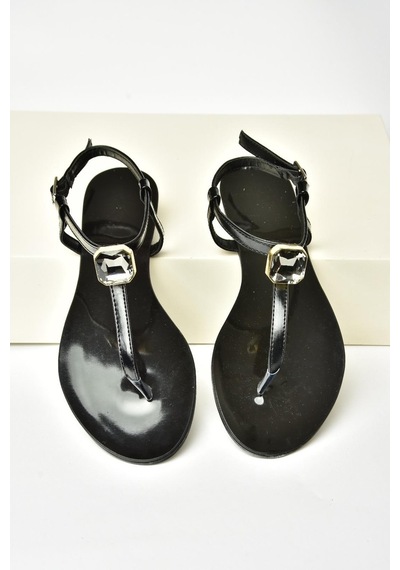Fox Shoess272095209 Siyah Parmak Arası Kadın Sandalet Siyah