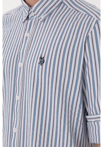 U.s. Polo Assn. Erkek Mavi Gömlek Desenli 50306326-vr036 Mavi