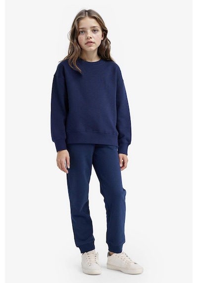 Defacto Kız Çocuk Standart Fit Basic Düz Beli Lastikli Jogger Eşofman Altı Y1226a625aunv241 Lacivert
