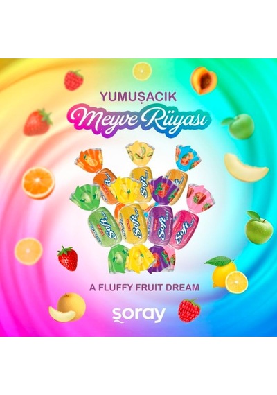 Şoray Soft Duo Meyve Aromalı Jöle Şeker 960 G Şoray Soft Duo Meyve Aromalı Jöle Şeker 960 G